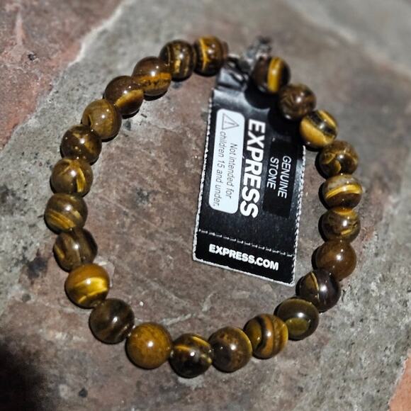 Express Genuine Stone Round Beads Stretch Bracelet ~ Bohemian Cottagecore Casual - Picture 4 of 4